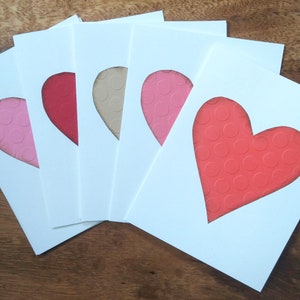 Lot de 10 cartes de correspondance coeur en relief - cartes vierges - cartes de correspondance toutes les occasions - cartes de correspondance kraft - carte de Saint-Valentin
