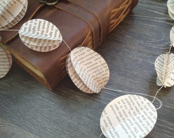 Vintage Book Page Garland, Baby Shower, Book Themed Party Decor, Wedding Decor, Vintage Book Pages, Party Decorations, Made to Order