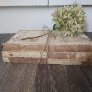 Vintage Book Decor, Stack of old Books, Unbound Books, Distressed Books, Upcycled Books for Decor