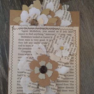 Flowers from Books, Ephemera, Junk Journal Supplies, Scrapbooking Supplies, Embellishments, Die Cuts, Vintage Book Pages, Tim Holtz Die Cuts
