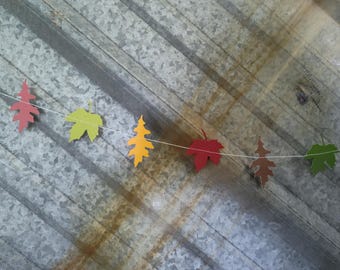 Fall Leaves Mini Garland, Fall Themed Party Decor, Wedding Decor, Fall Decor, Party Decorations, Mantel Decor, Made to Order