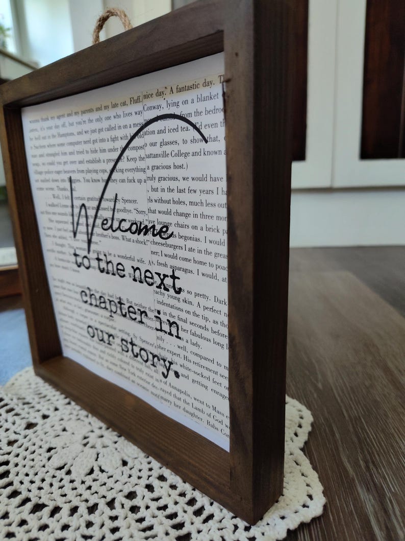 Book Welcome Wedding Decor Sign, Vintage Book Sign, Welcome to Our Next ...