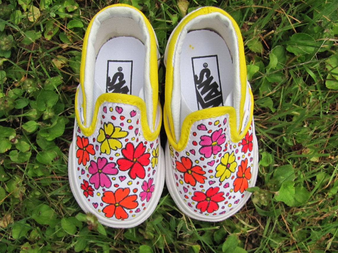 Girl's Customized Vans in Size 4 Toddler Children's Etsy