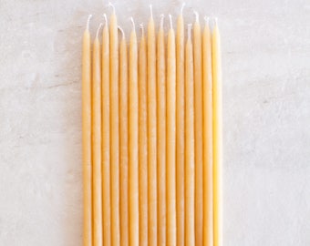 6 Inch Hand Dipped Beeswax Birthday Candles // Natural