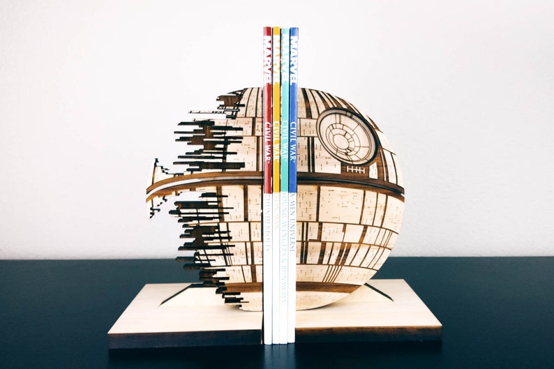 Death Star Bookends, Gray, StarWars, Star Wars, Book Ends Natural