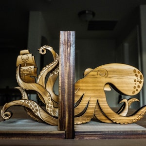 Bookends, Kraken, Octopus, Pirate, Book Ends image 2