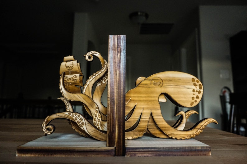 Bookends, Kraken, Octopus, Pirate, Book Ends image 2