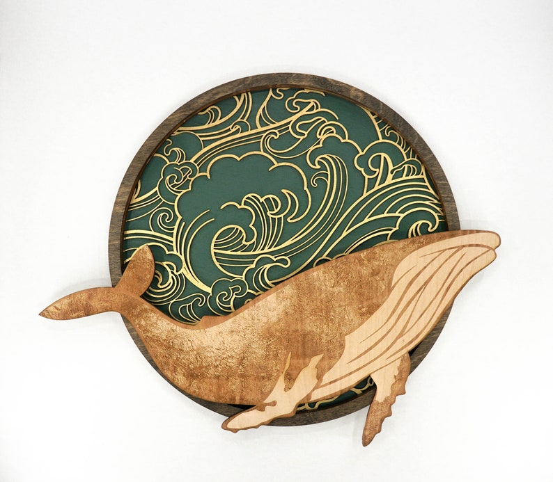 Japanese Wall Art Whale Wall Art Humpback Japanese Ocean Etsy