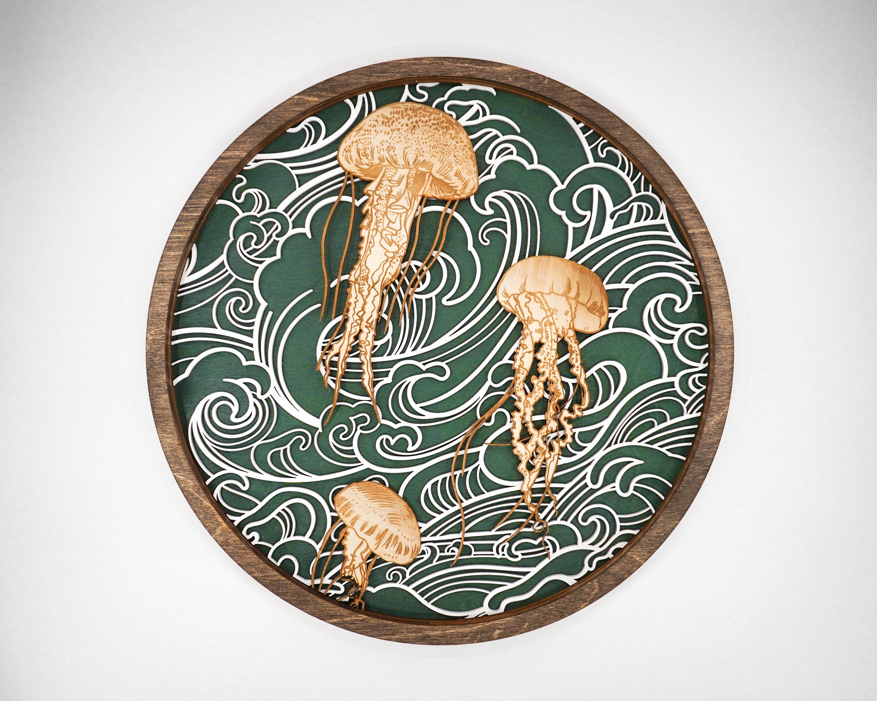 Jelly Fish Japanese Ocean Wall Art Customize Colors Etsy