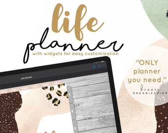 Life Planner undated | Digital life planner easy customizable planner with insert and widgets | All in one Planner