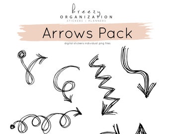 Arrow Digital Stickers for iPad | Goodnotes Stickers | GoodNotes | IPad Stickers | Sloth stickers, pig stickers, bike, coffee stickers