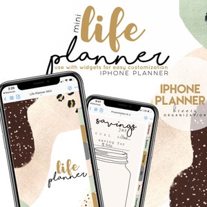 Digital iPhone Planner Life design  | customizable Digital Planner for your phone  | IPHONE PLANNER GOODNOTES
