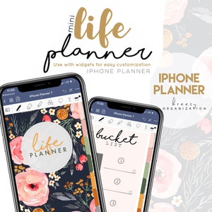 Digital iPhone Planner Floral Design | customizable Digital Planner for your phone  | IPHONE PLANNER GOODNOTES