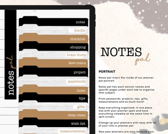 Notes Pal PORTRAIT | Organize everything in one place! Digital Planner Organizer