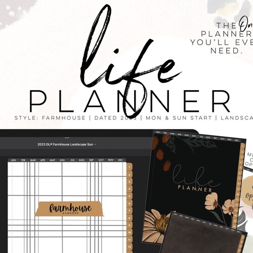 2023 Customizable Life Planner LANDSCAPE Digital Life Etsy