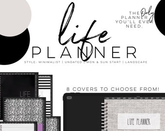 Life Planner Minimalist *new* Undated | Digital life planner easy customizable planner with insert and widgets | All in one Planner