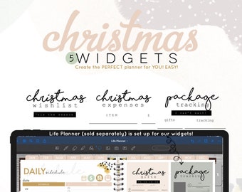 Christmas widgets expenses, gifts, wishlist, packages  | Digital WIDGETS for the Customizable Digital LIFE Planner | Digital widgets only