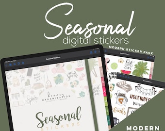 Seasonal Digital Sticker Bundle for GOODNOTES ONLY!! | Digital Monthly holiday stickers for digital planners