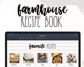 Planificador de recetas digitales de granja / Libro de cocina digital / Planificador de recetas Goodnotes