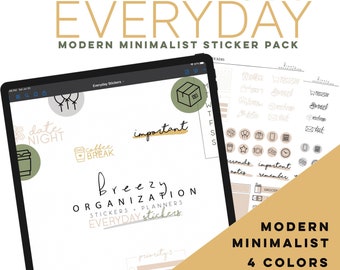 Everyday Common Minimalist Modern Digital Stickers for Goodnotes, notability, noteshelf and more!