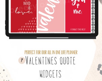 Widgets de citas de San Valentín / WIDGETS digitales para planificadores de vida digitales personalizables / Solo widget digital