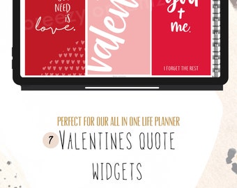 Valentine quote widgets  | Digital WIDGETS for Customizable Digital LIFE Planner | Digital widget only