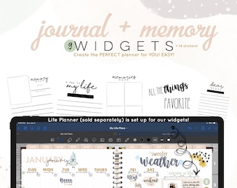 Journal + Memory widgets, journal stickers + memory keeping widgets | Digital WIDGETS for the Digital LIFE Planner | Digital widgets only