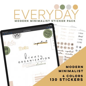 Everyday Common Minimalist Modern Digital Stickers for Goodnotes, notability, noteshelf and more!