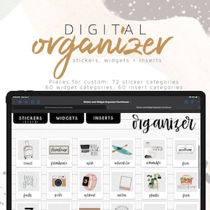 Digital Organizer (Landscape) Sticker and Widget planner organizer  | Digital Sticker Organizer | Landscape Sticker Book