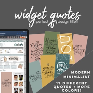 Widgets quote stickers | Digital WIDGETS for the Customizable Digital LIFE Planner | Digital widgets only