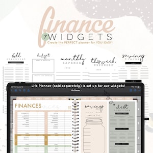 Finance widgets bill, goals, debt, savings, expenses | Digital WIDGETS for the Customizable Digital LIFE Planner | Digital widgets only