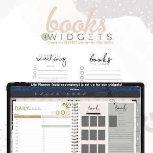 Books books wishlist, to read, currently, book review Digital WIDGETS for the Customizable Digital LIFE Planner Digital inserts only image 1