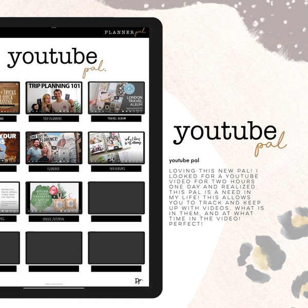 YouTube Portrait Pal | The digital planning organizing system! Video tip planner