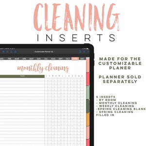 Cleaning Digital INSERTS for the Customizable Digital Planner | Digital inserts only