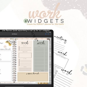 Work widgets expenses, meetings, vision, goal, to do | Digital WIDGETS for the Customizable Digital LIFE Planner | Digital widgets only