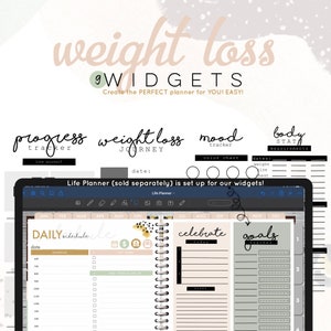 Weight Loss Widgets - journey, stats, progress and more  | Digital WIDGETS for the Customizable Digital LIFE Planner | Digital widgets only