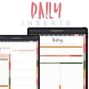 Daily planner Digital INSERTS for the Customizable Digital Planner | Digital inserts only