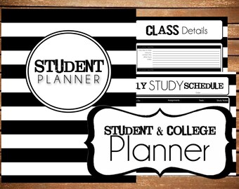 purple editable student planner printable college planner etsy