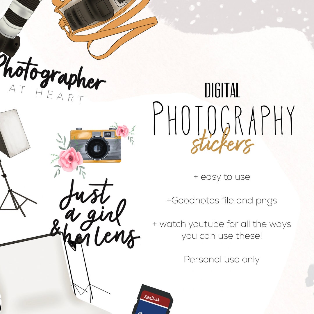 Photography Stickers for Goodnotes | Digital Stickers for Photographers ...