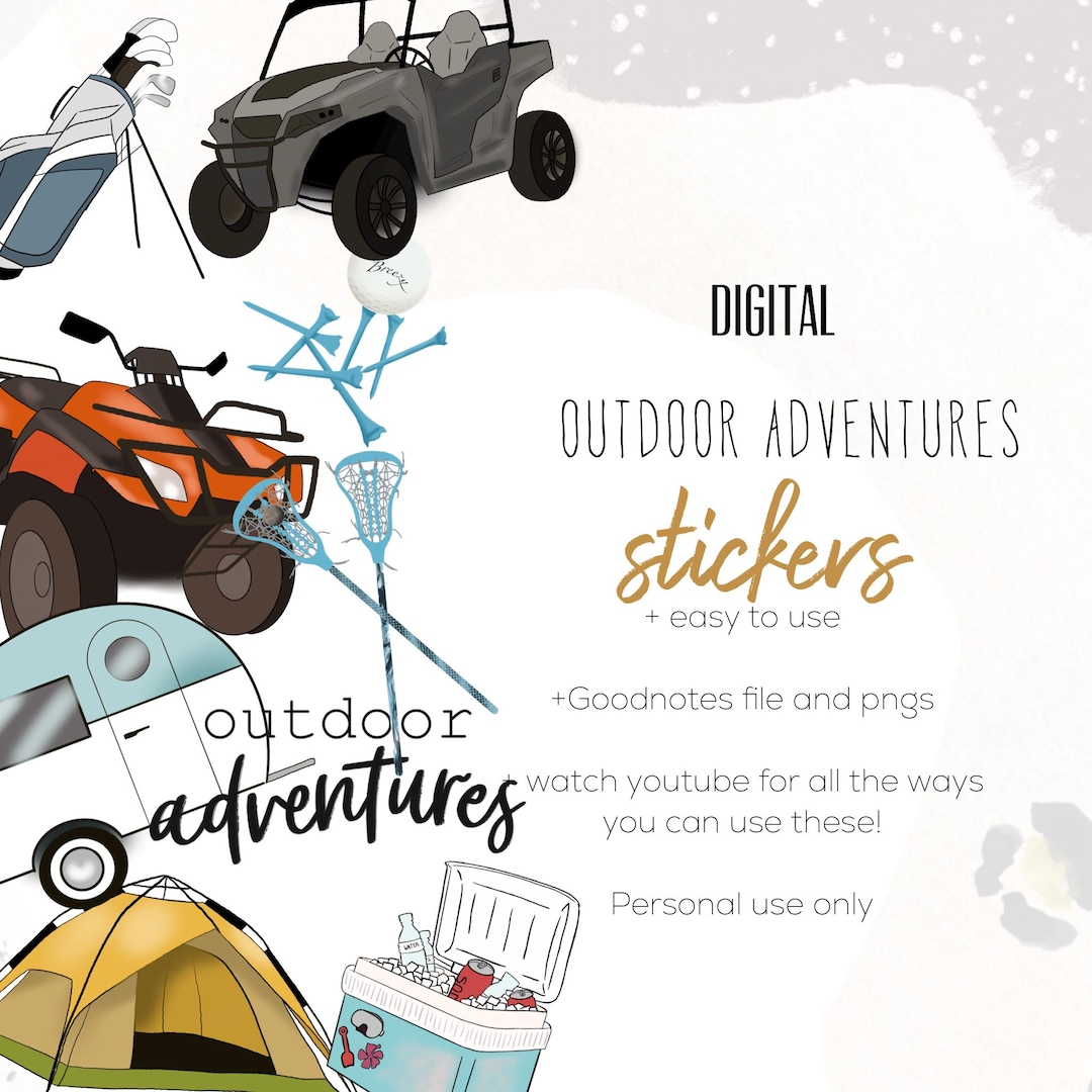Outdoor Adventures Digital Stickers | Summer Goodnotes Modern Stickers ...