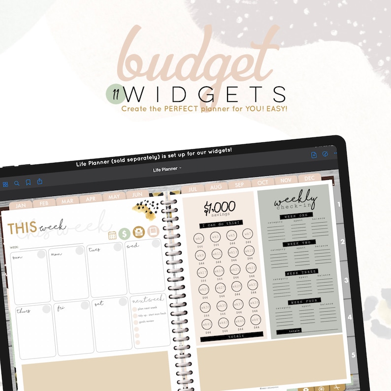 Budget widgets, sinking funds, budget simple and more Digital WIDGETS for the Customizable Digital LIFE Planner Digital widgets only image 2