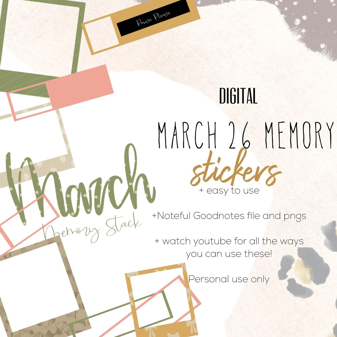 Memorie Ram Sticker March 26 Memory Digital Stickers | Memory Stickers Goodnotes and ...