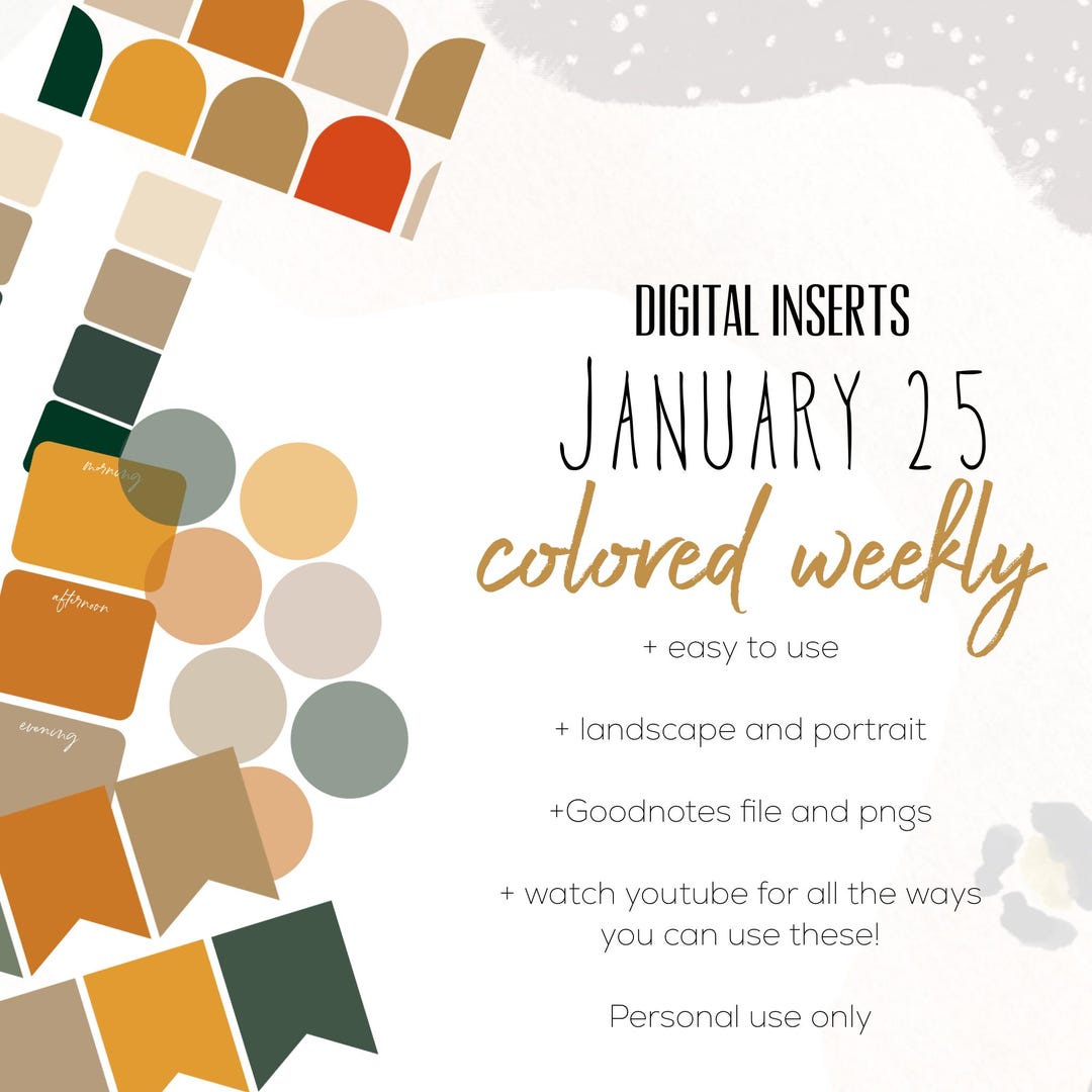 Digital Insert Card January 25 Weekly Digital INSERTS for the Customizable and Life Digital ...