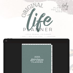 2025 Life Farmhouse Planner LANDSCAPE | Digital life planner with insert and widgets | All in one Planner | Now with DASH