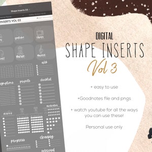 Shape Inserts Vol 3 Stickers  | Modern Digital Widget Stickers