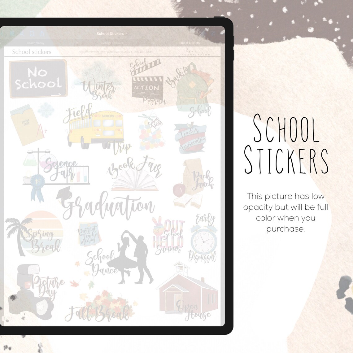 School Stickers for Goodnotes August Digital Stickers - Etsy