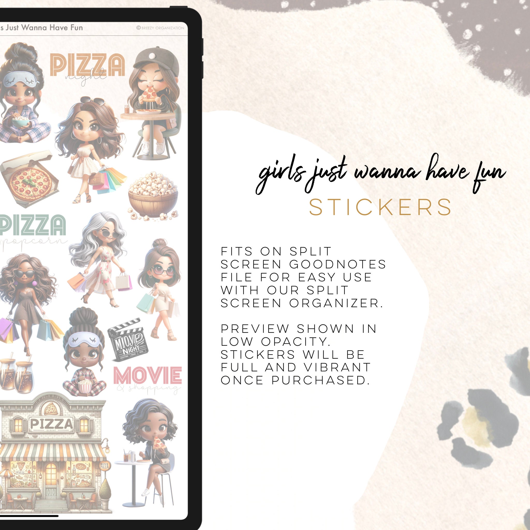 Girls Just Wanna Have Fun Sticker Pack, Digital Planning, Pizza ...