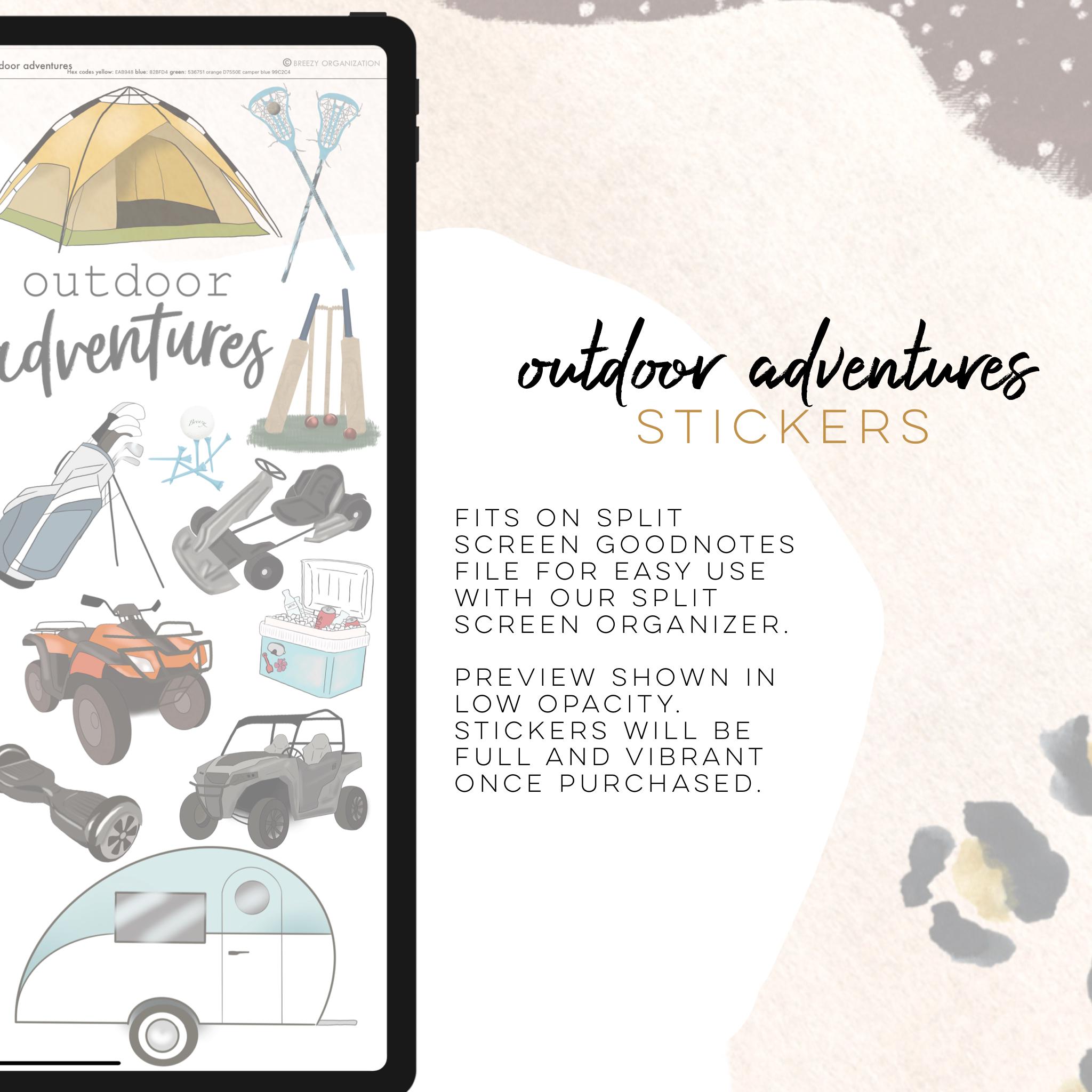 Outdoor Adventures Digital Stickers | Summer Goodnotes Modern Stickers ...