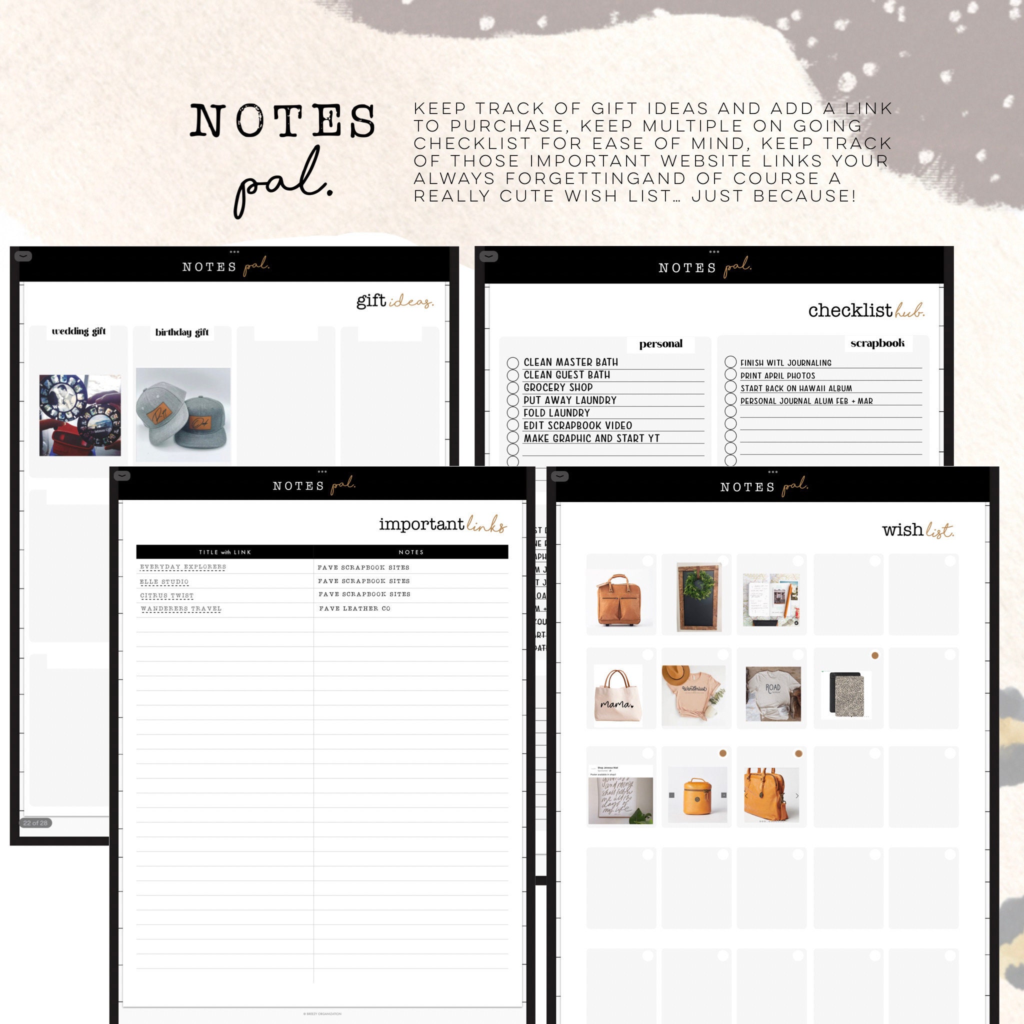 Notes Pal PORTRAIT | Organize Everything in One Place! Digital Planner ...