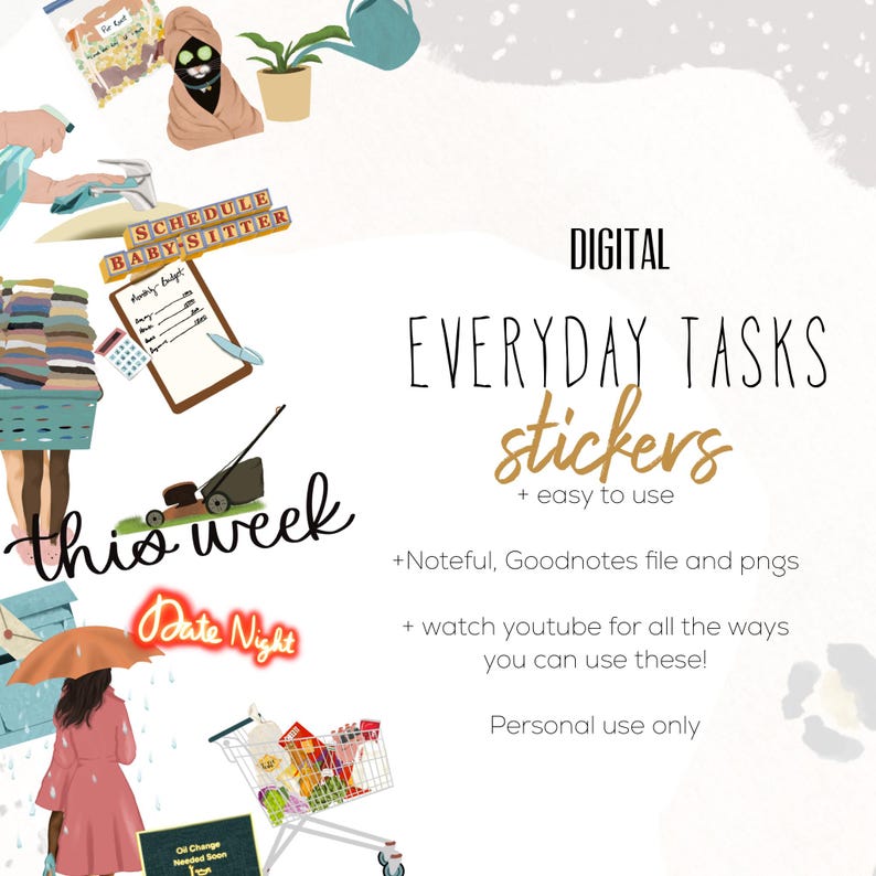 Google Task Stickers Everyday Task Stickers, Digital Planning, Work Stickers, Around the ...